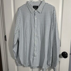 BONOBOS white/navy/green dress shirt, XXL, standard fit